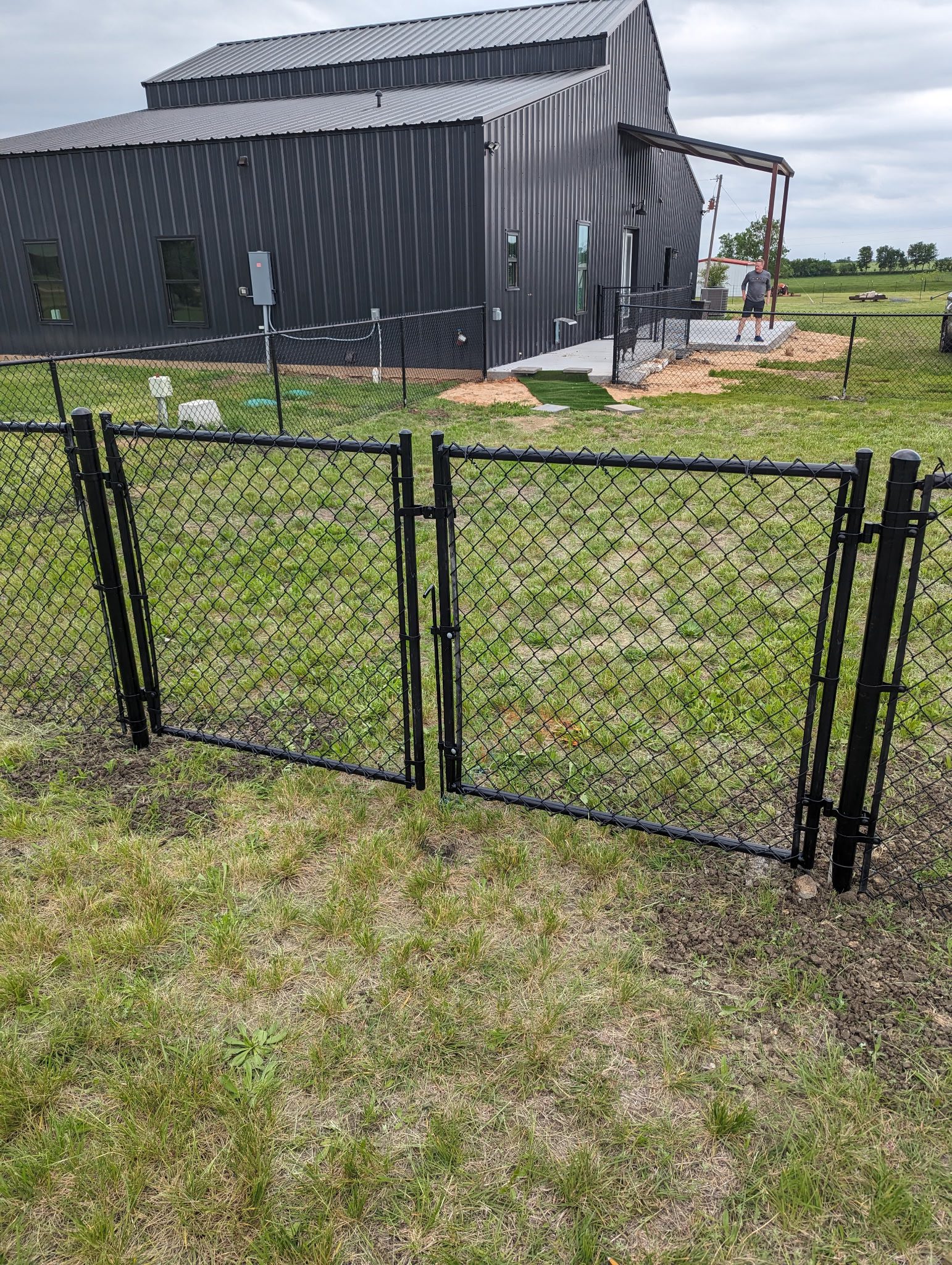 Residential Property Family - Colored Chain Link Fence - Waco Fencing