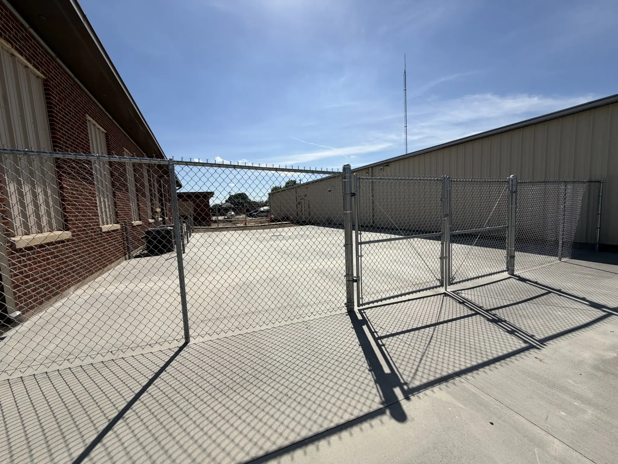 Commercial Chain Link Fence and Double Gate -Waco Fencing